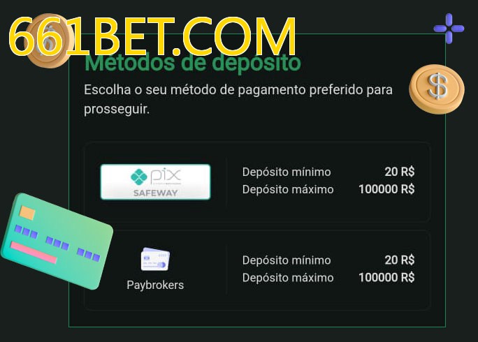 O cassino 661BET.COMbet oferece uma grande variedade de métodos de pagamento